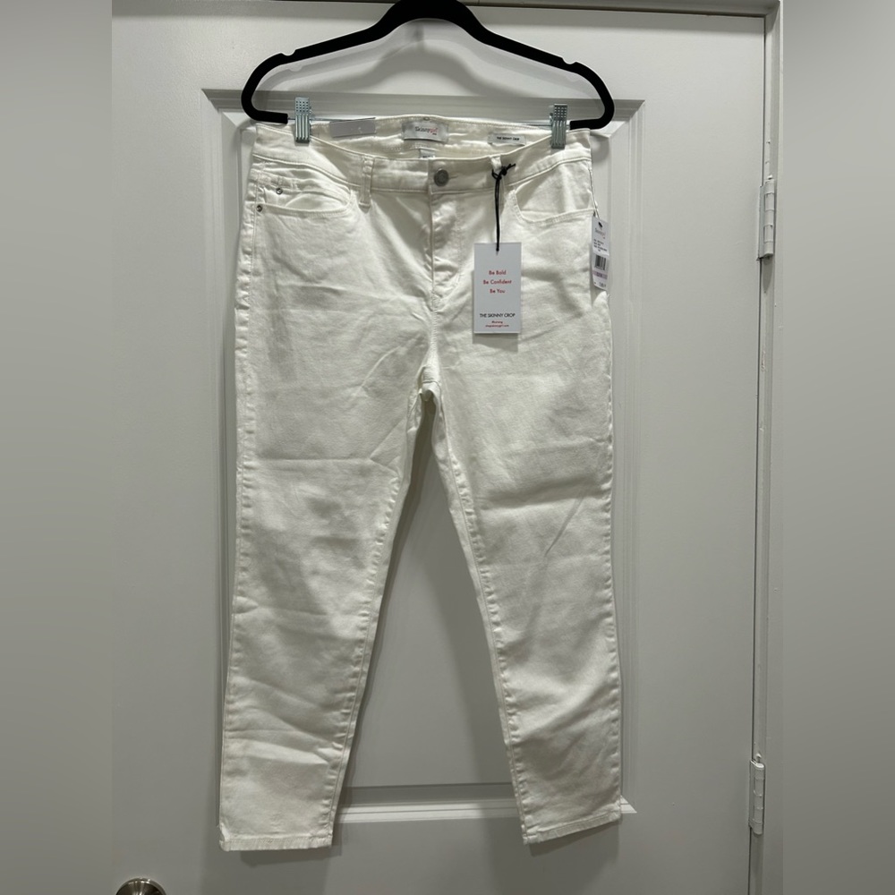 Skinnygirl JEANS THE SKINNY CROP Mid-Rise Skinny 32/14 White NWT